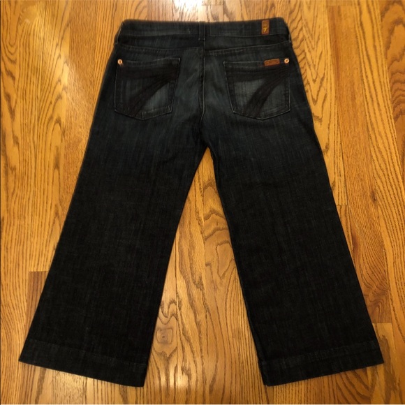 7FAM ~ Crop Dojo Dark Wash Stretch Jeans - Picture 3 of 8